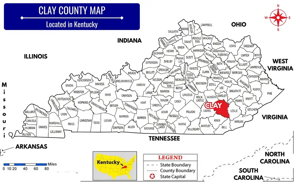 Clay County bankruptcy lawyer   Clay County Map