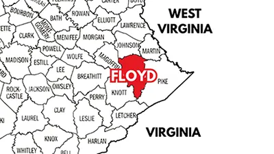 Bankruptcy Personal Injury Attorney in Floyd County Map image