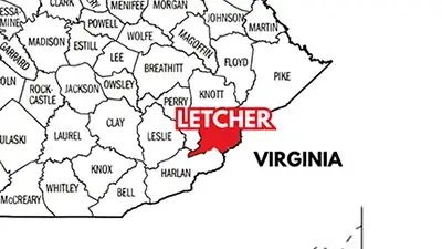 Bankruptcy Personal Injury Attorney in Letcher County Map image
