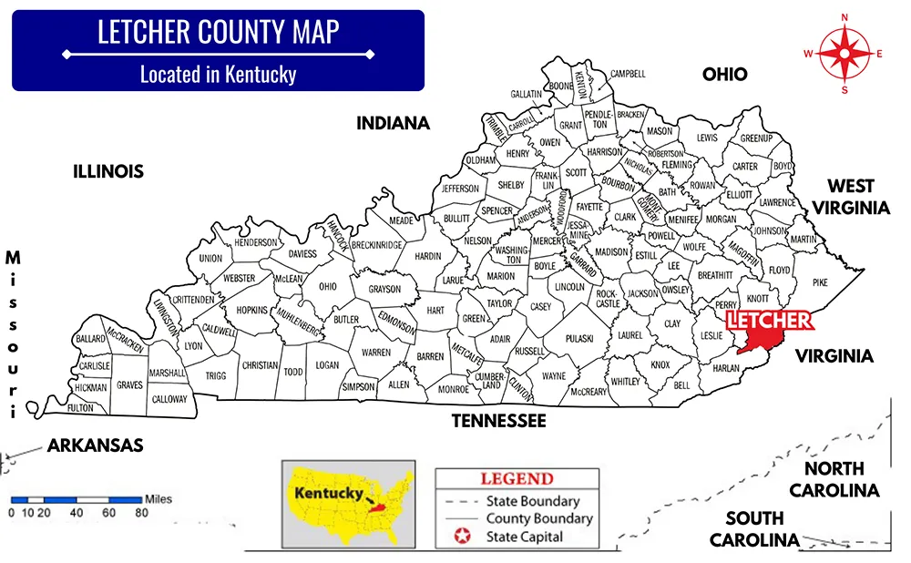 Letcher County bankruptcy lawyer   Letcher County Map