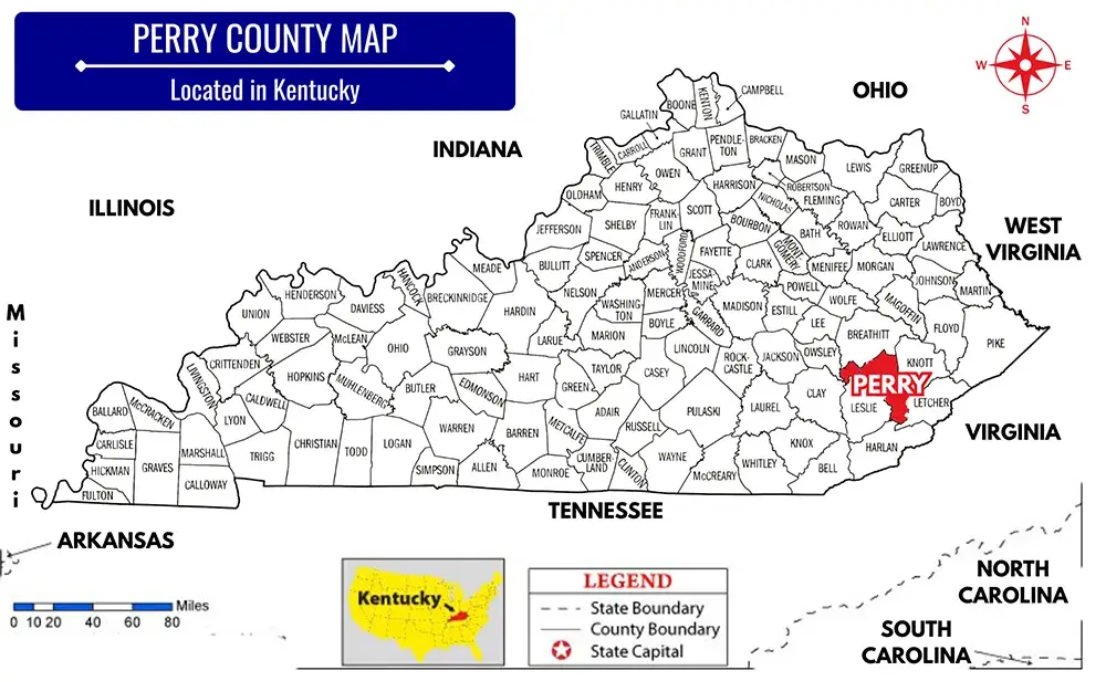 Perry County KY Bankruptcy  Personal Injury Lawyer   Perry County Map