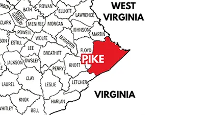 Bankruptcy Personal Injury Attorney in Pike County Map image